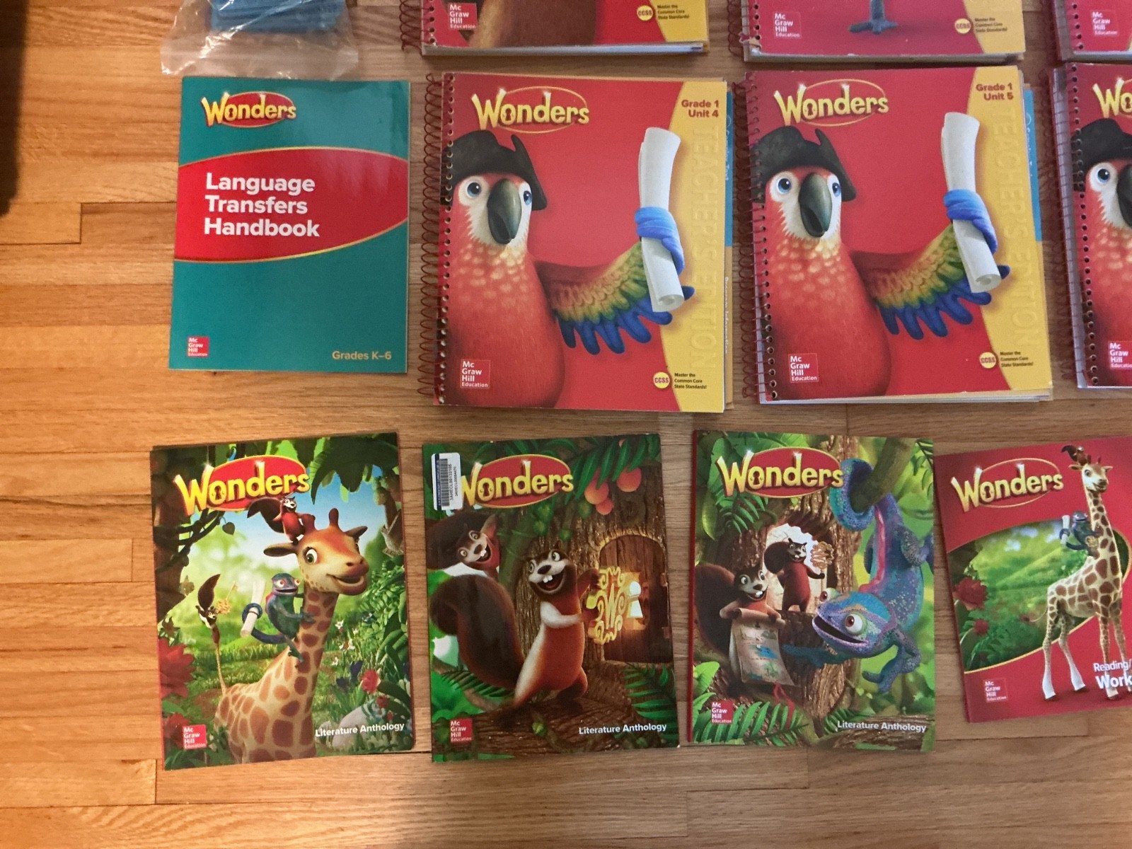 McGraw Hill Wonders Grade 1 Teacher’s Editions Units 1-6 & workbooks & Books Set