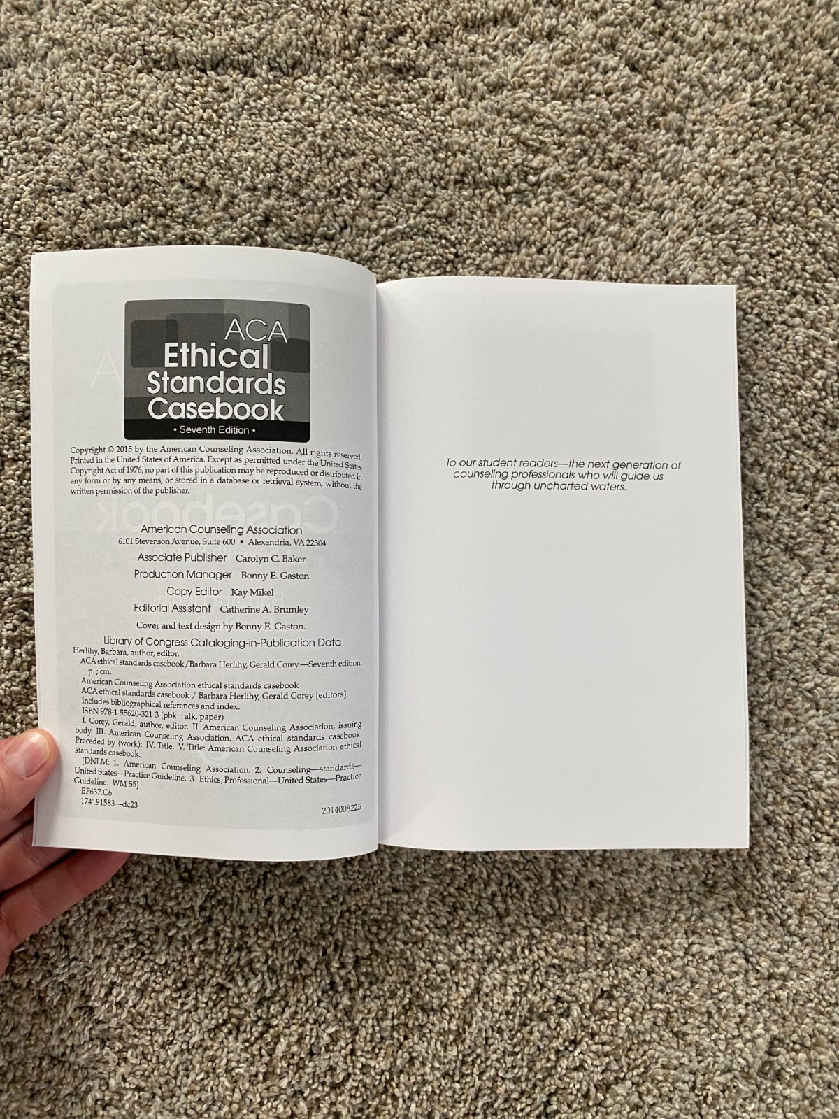 ACA Ethical Standards Casebook Book – 7th Edition – VERY GOOD