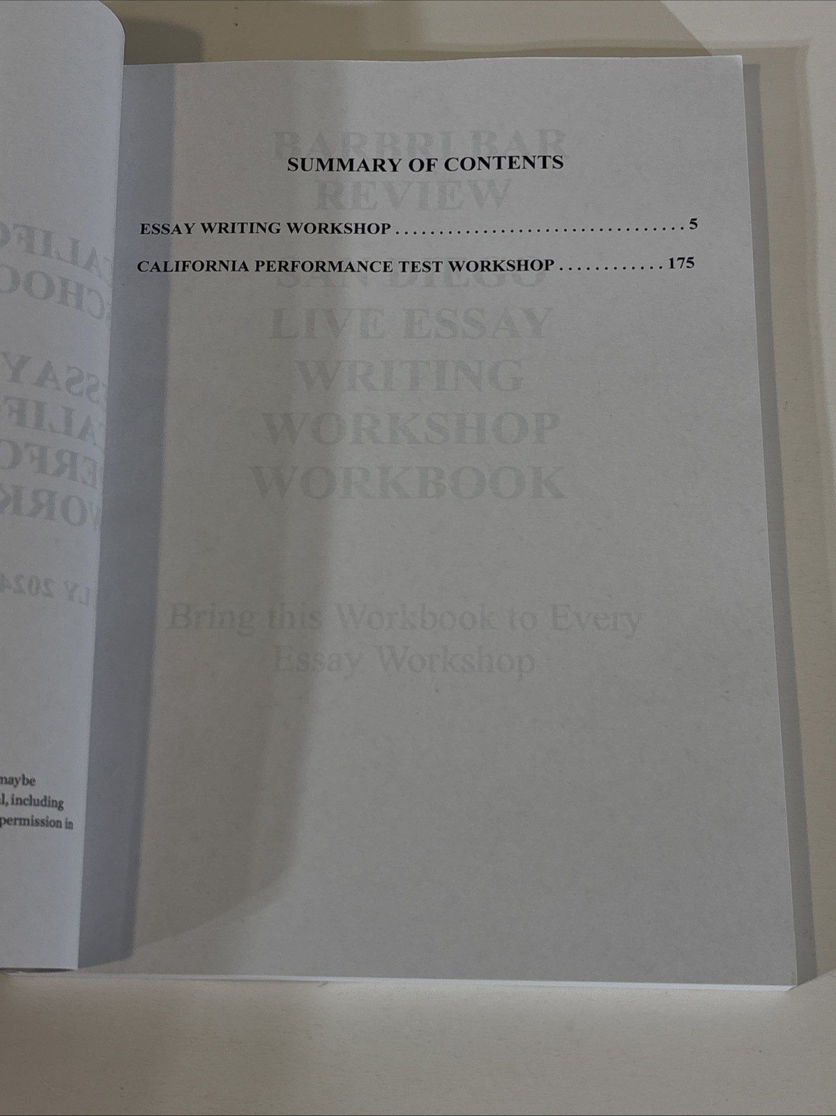 Barbri California Western School Of Law Essay Writing 2024-2026 Test Workbook