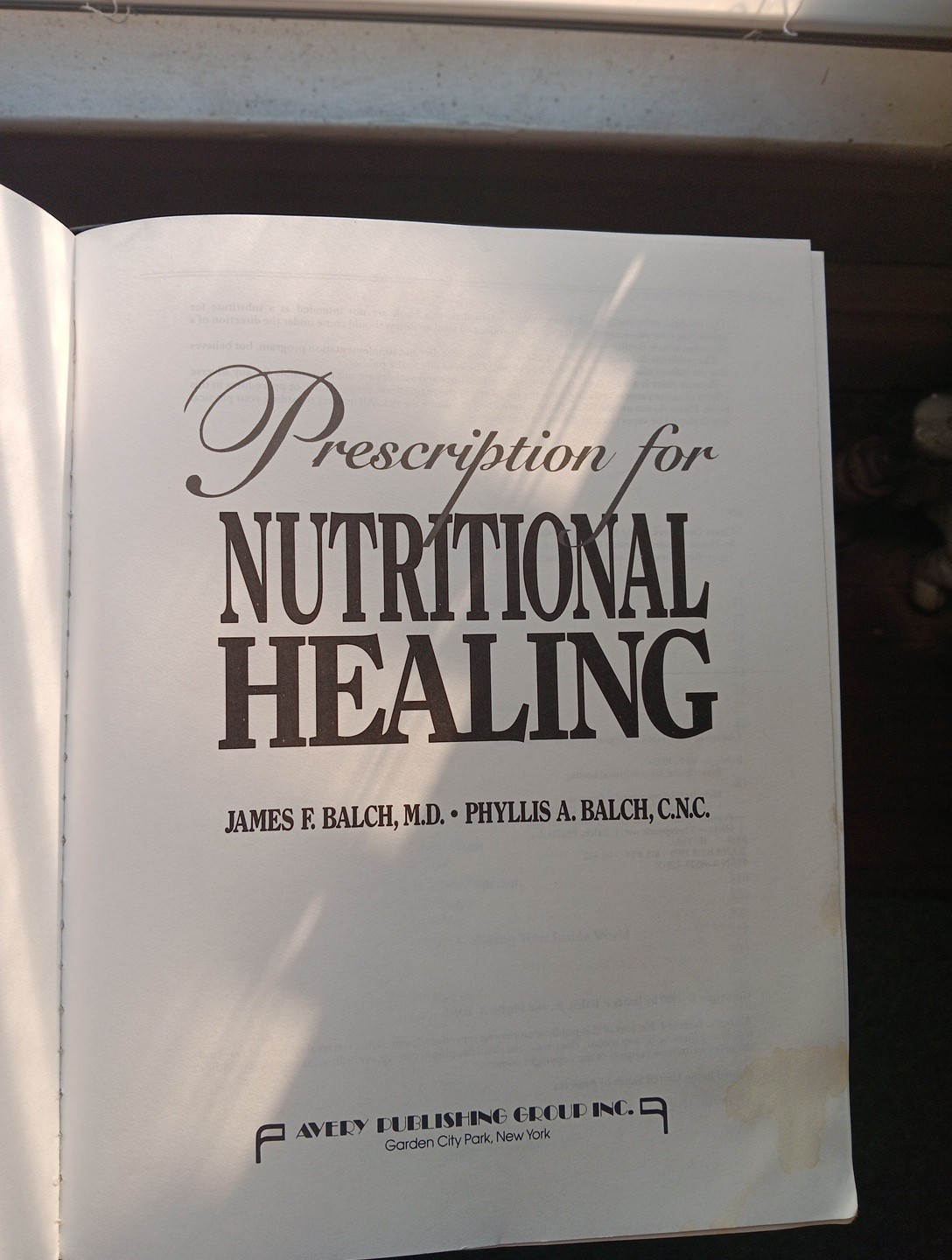 Prescription For Nutritional Healing Second Edition By J&P Balch A-Z Reference