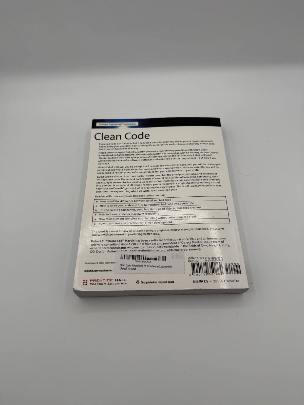 Robert C. Martin Ser.: Clean Code : A Handbook of Agile Software Craftsmanship