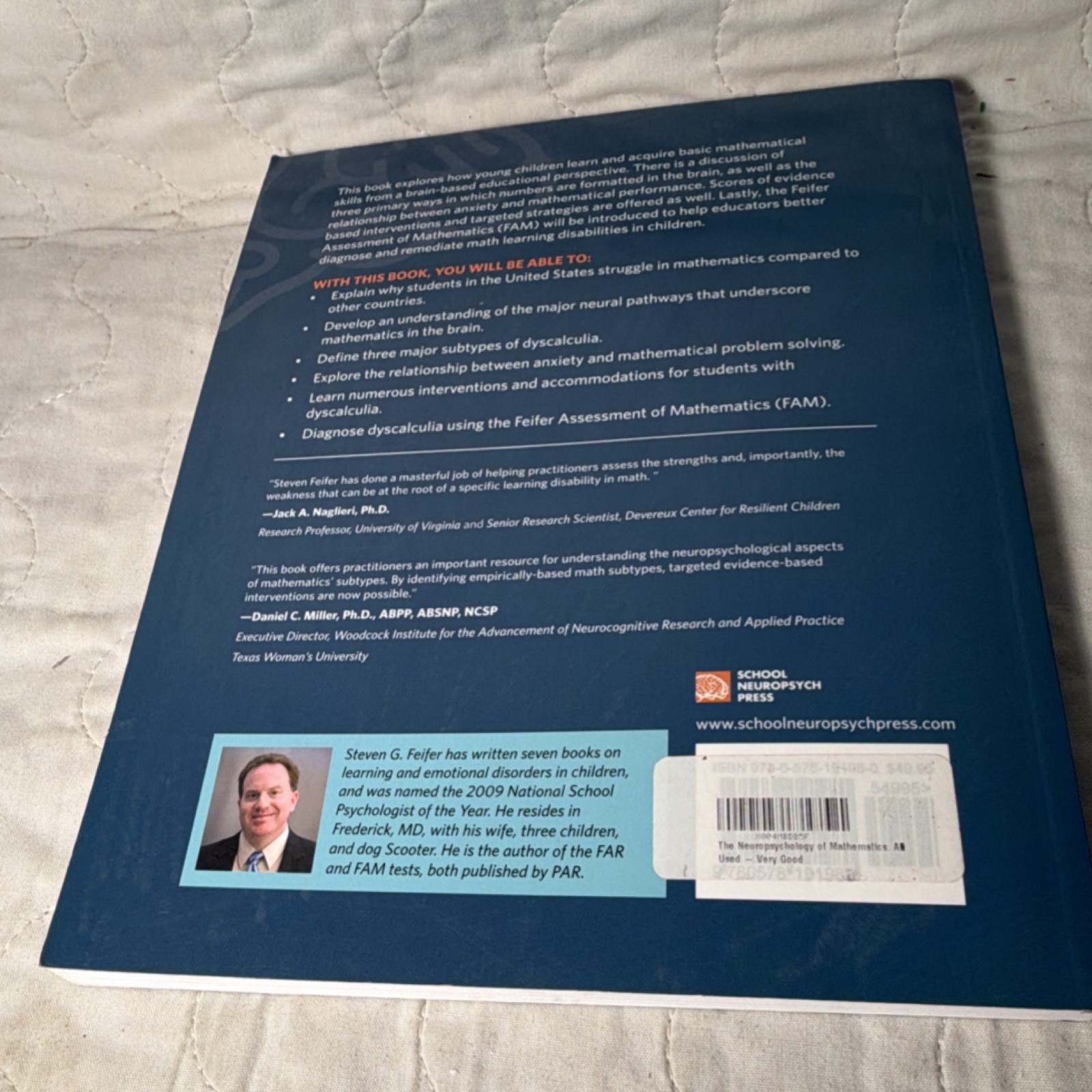 Steven G. Feifer Neuropsychology of Mathematics Paperback School Neuropsych Pre…