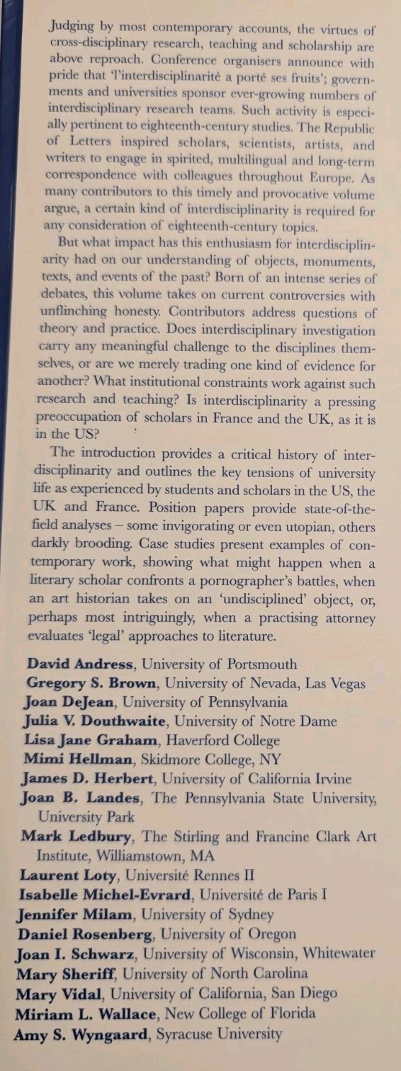 Oxford University Studies in the Enlightenment Ser.: The Interdisciplinary…
