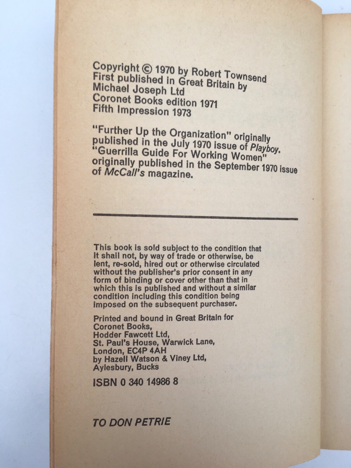 Up The Organization by Robert Townsend 1973