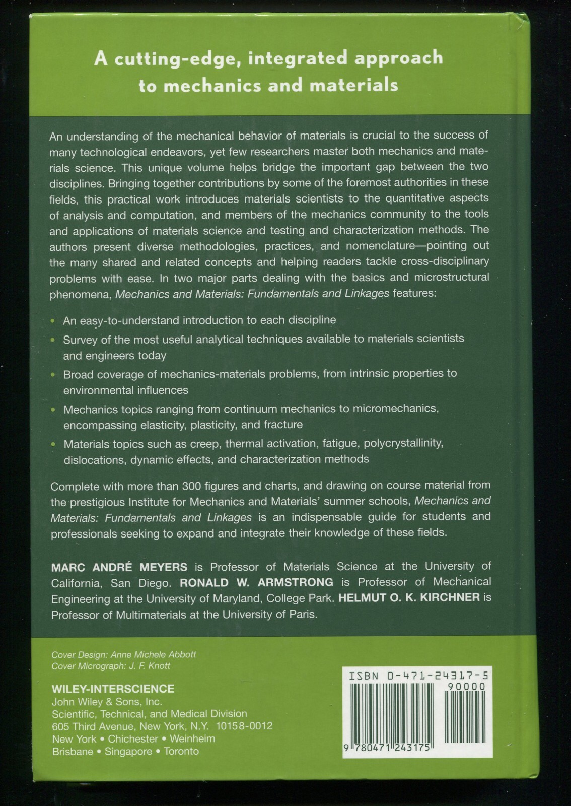 Mechanics and Materials : Fundamentals and Linkages by Meyers, Armstrong