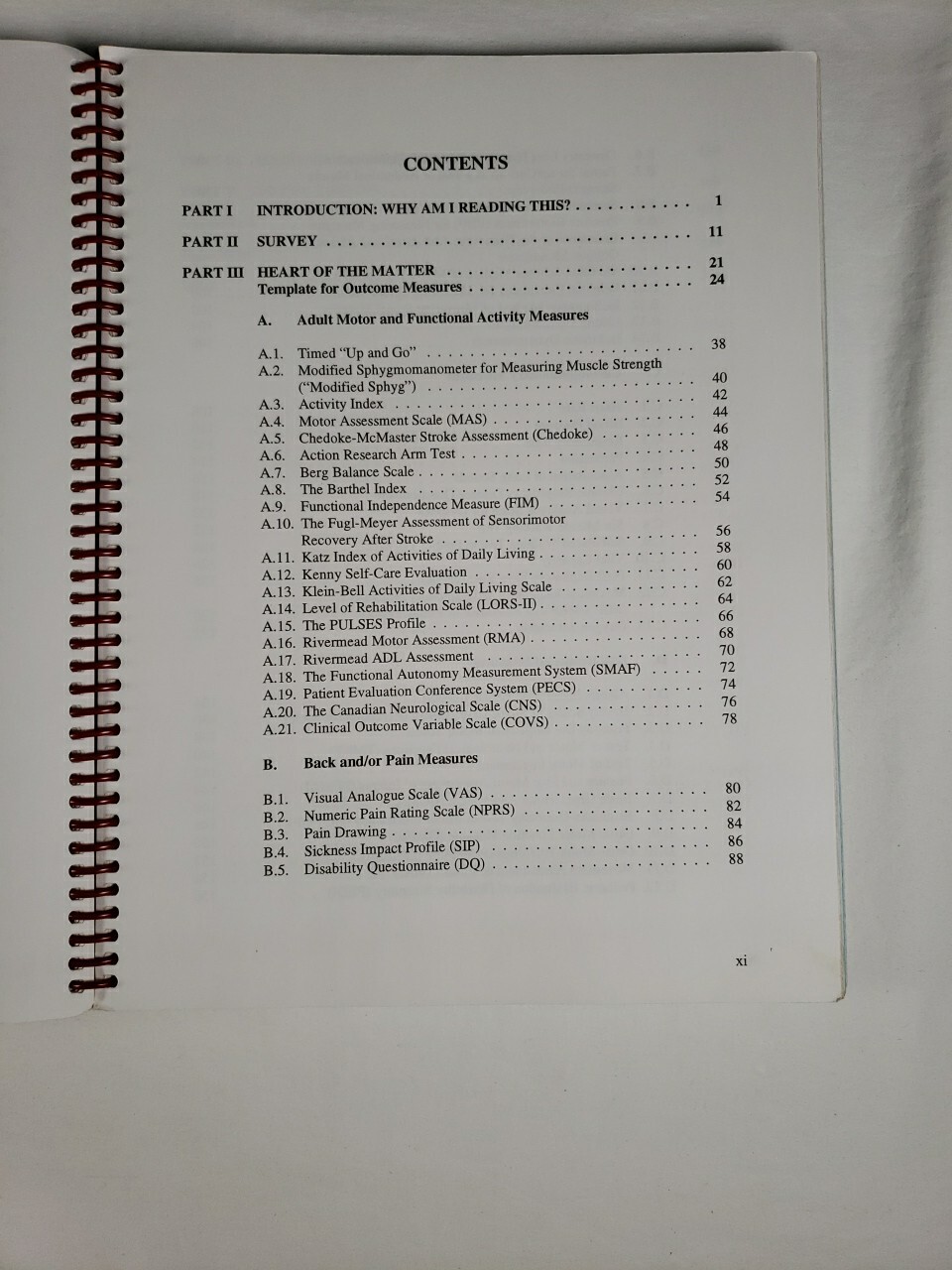 Physical Rehabilitation Outcome Measures Softcover Spiral Book 1995