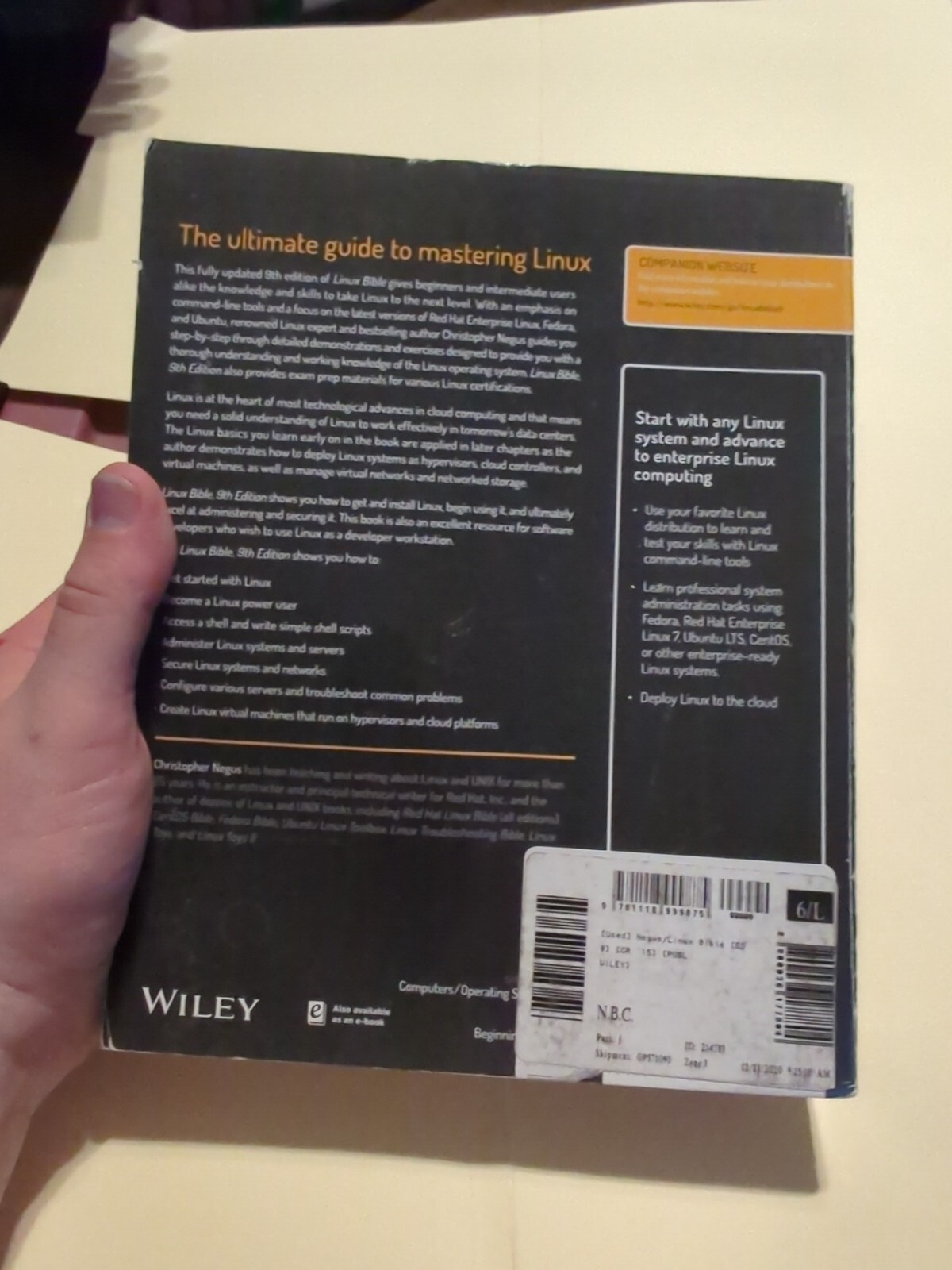 Bible Ser.: Linux Bible by Christopher Negus (2020, Trade Paperback)