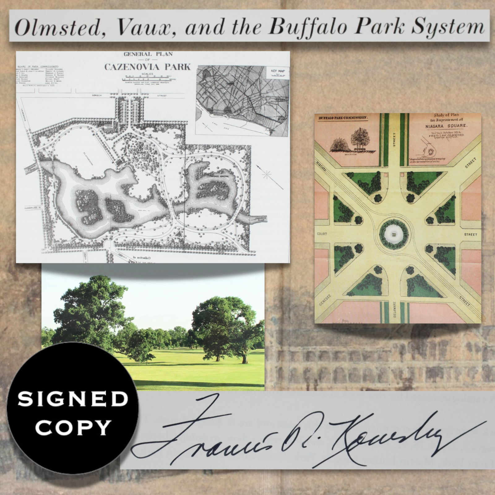 Olmsted Parks Landscape Architect Buffalo NY Park System Urban Plan 1st Signed