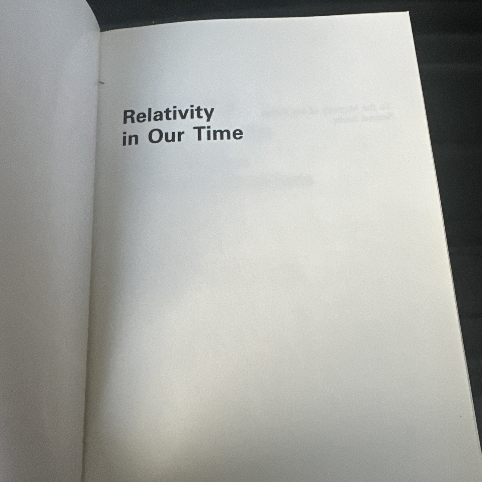 Relativity in Our Time by Mendel Sachs (1993, Uk-B Format Paperback)