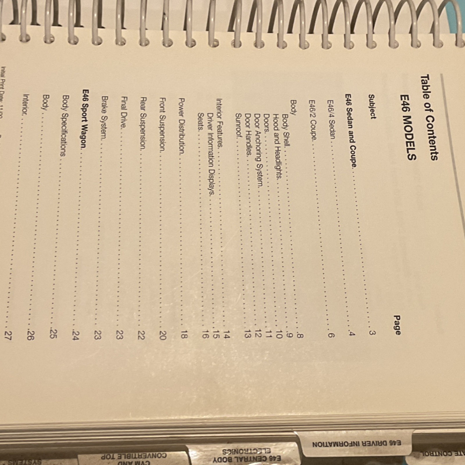 BMW Group E46 Complete Vehicle Technical Training Manual