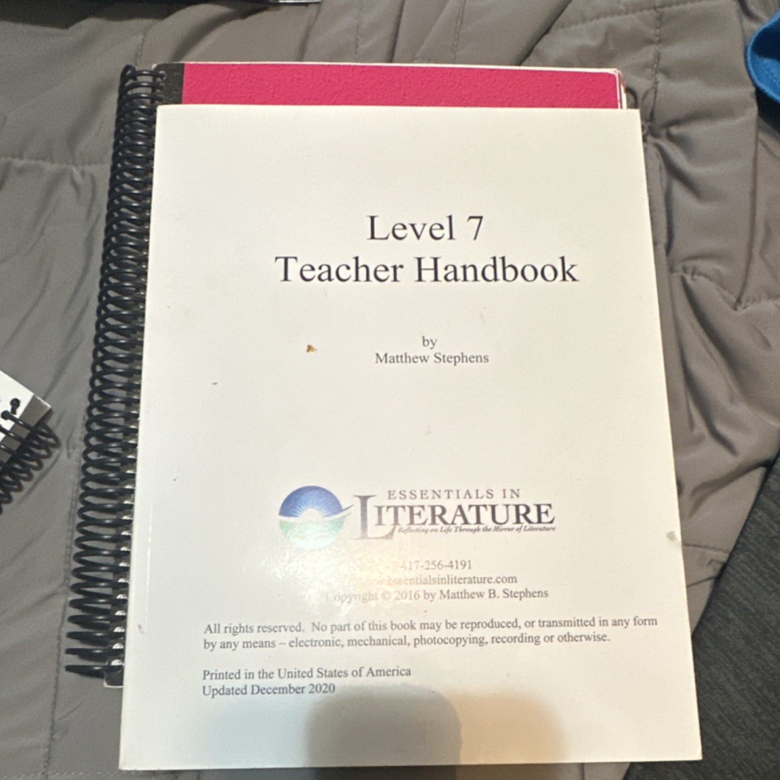 Essentials in Literature & Writing Level 7 Textbook Second Edition Matthew Step…