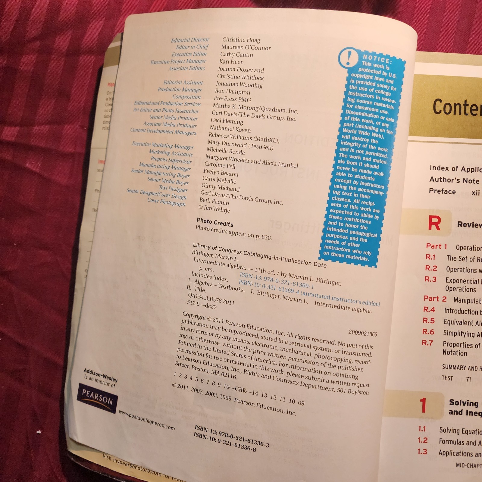 Annotated INSTRUCTOR’S 11TH EDITION Intermediate Algebra Bittinger W/ Answers