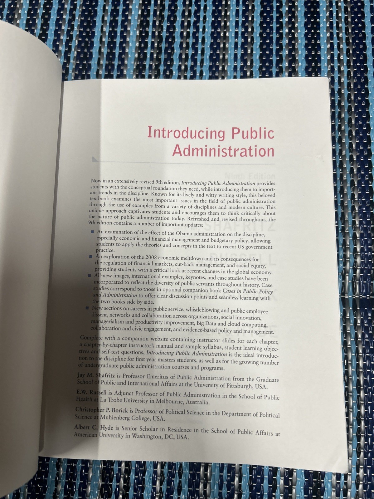 Introducing Public Administration – 9th Edition