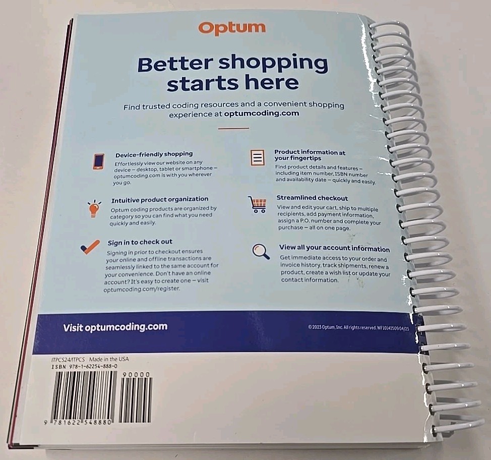 2024 ICD-10-PCS Expert (Spiral) – Spiral-bound, by Optum VERY GOOD