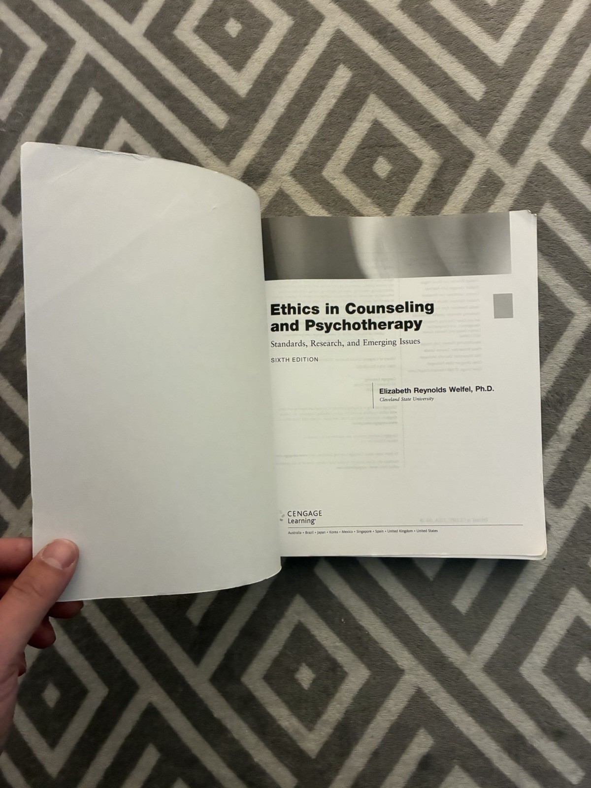 Ethics in Counseling and Psychotherapy by Elizabeth Reynolds Welfel (2015,…