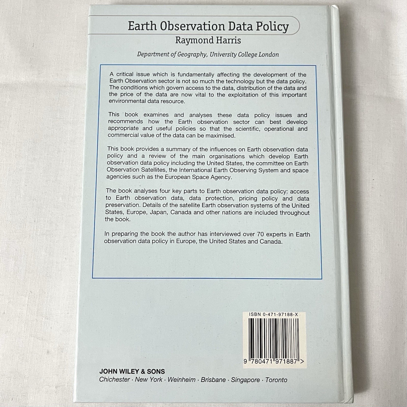 Earth Observation Data Policy Raymond Harris Hardcover Book