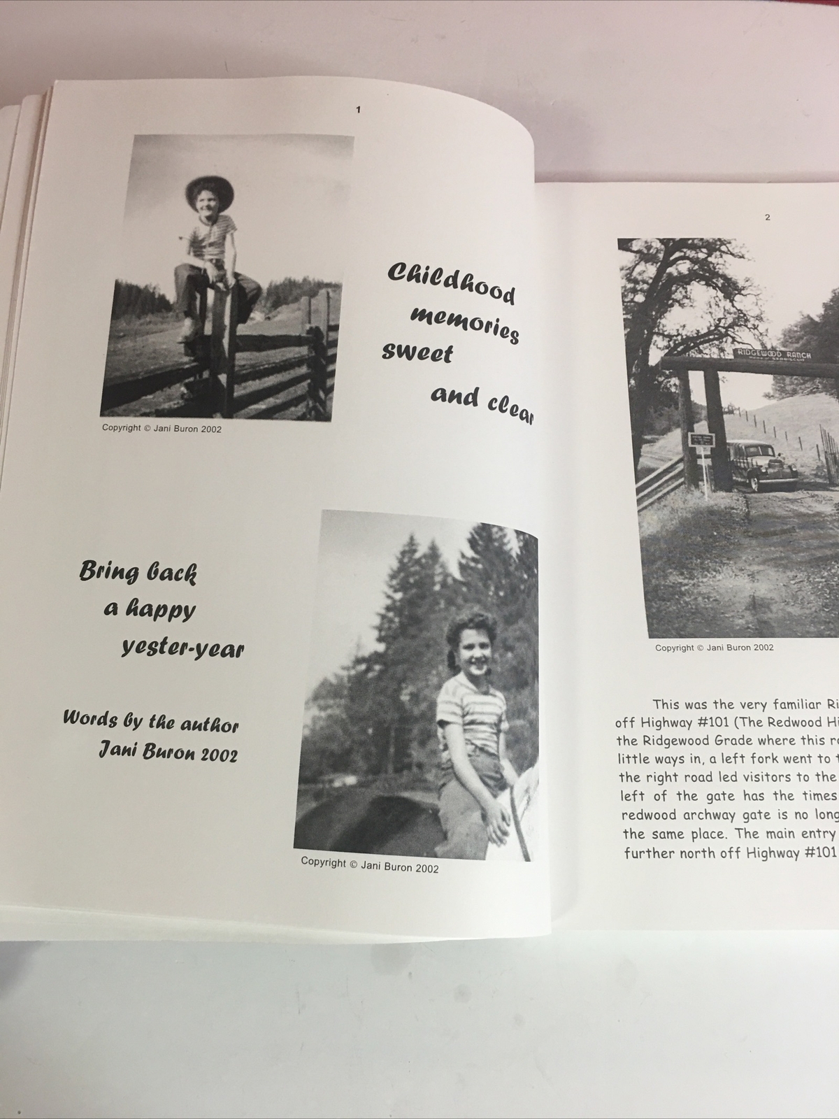 RIDGEWOOD RANCH: STORY AND PHOTOS OF THE 1940s By Jani Buron, 2002, PB 1st Print