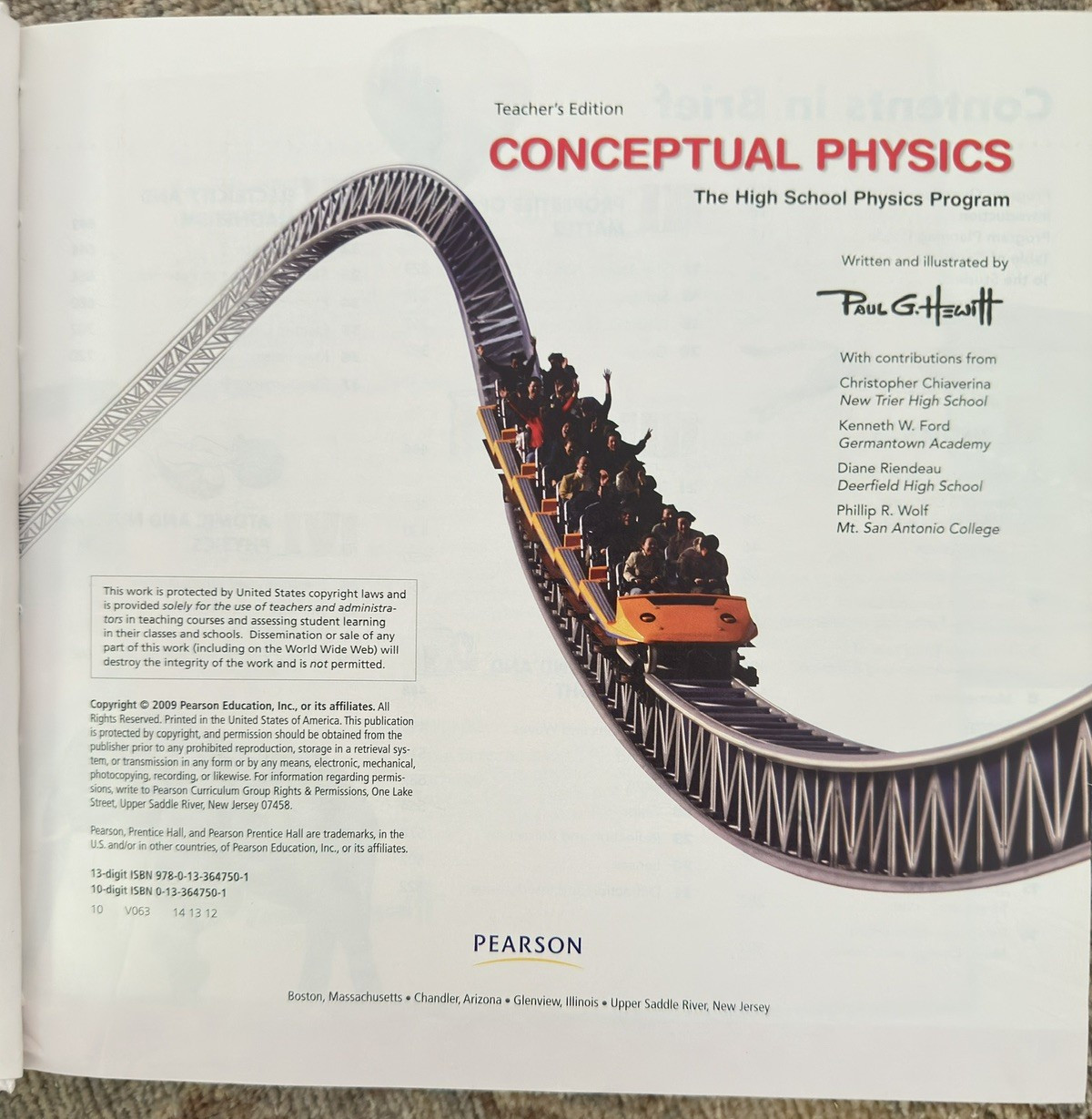 Conceptual Physics The High School Program Teacher Edition Paul G. Hewitt 11 ed.