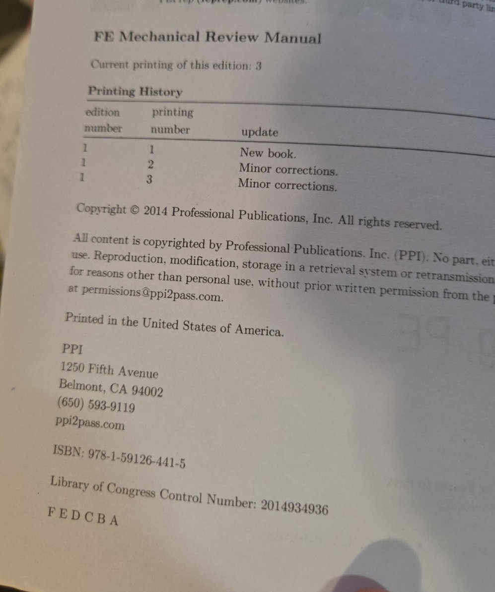 PPI FE Mechanical Review Manual, New Edition by Michael R. Lindeburg