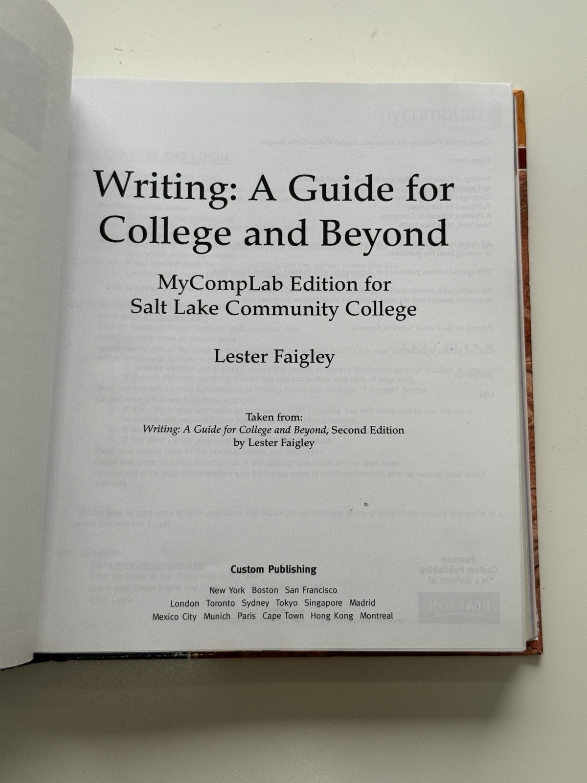 WRITING: A GUIDE FOR COLLEGE AND BEYOND By Pearson Null Education – Hardcover VG