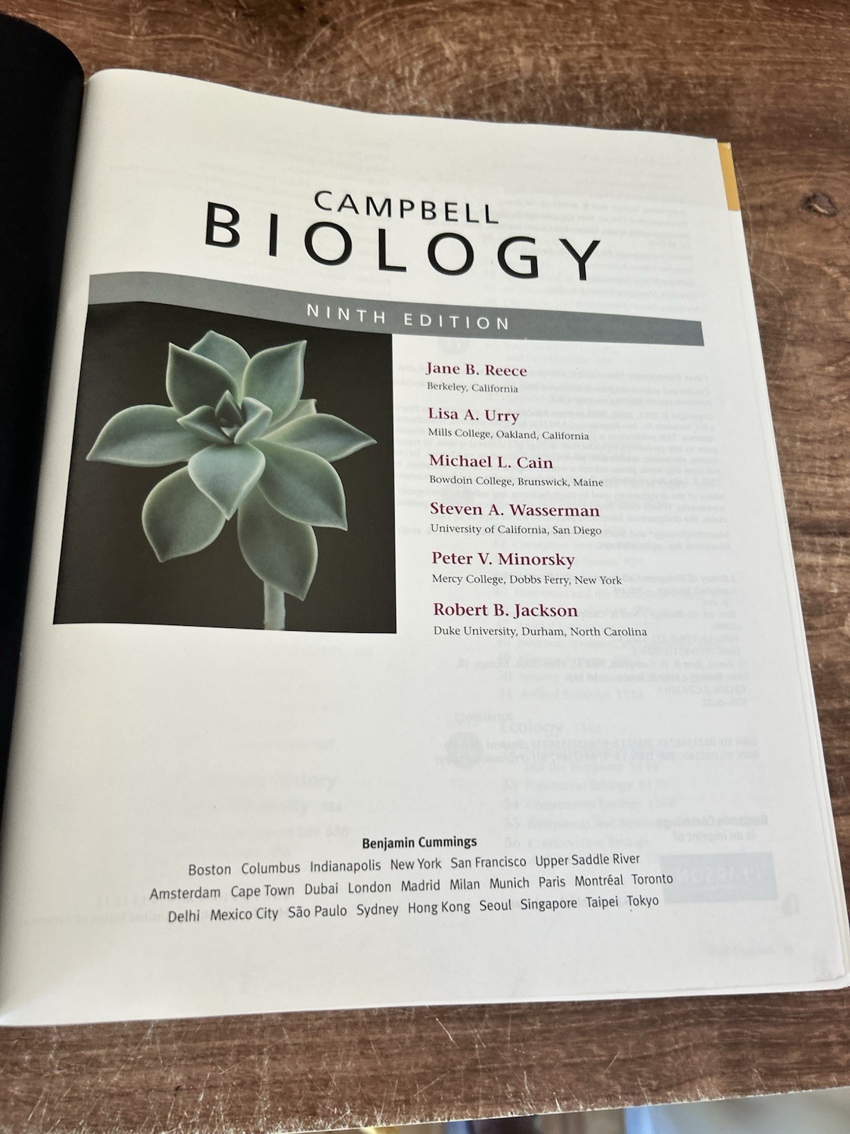 Campbell Biology (9th Edition) – Hardcover By Reece, Jane B – LIKE NEW