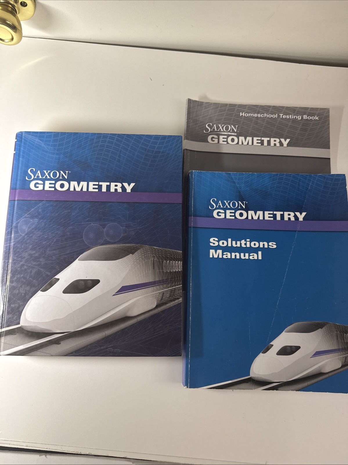 Saxon Geometry (1st Ed) SET, Textbook, Solutions, & Test Book