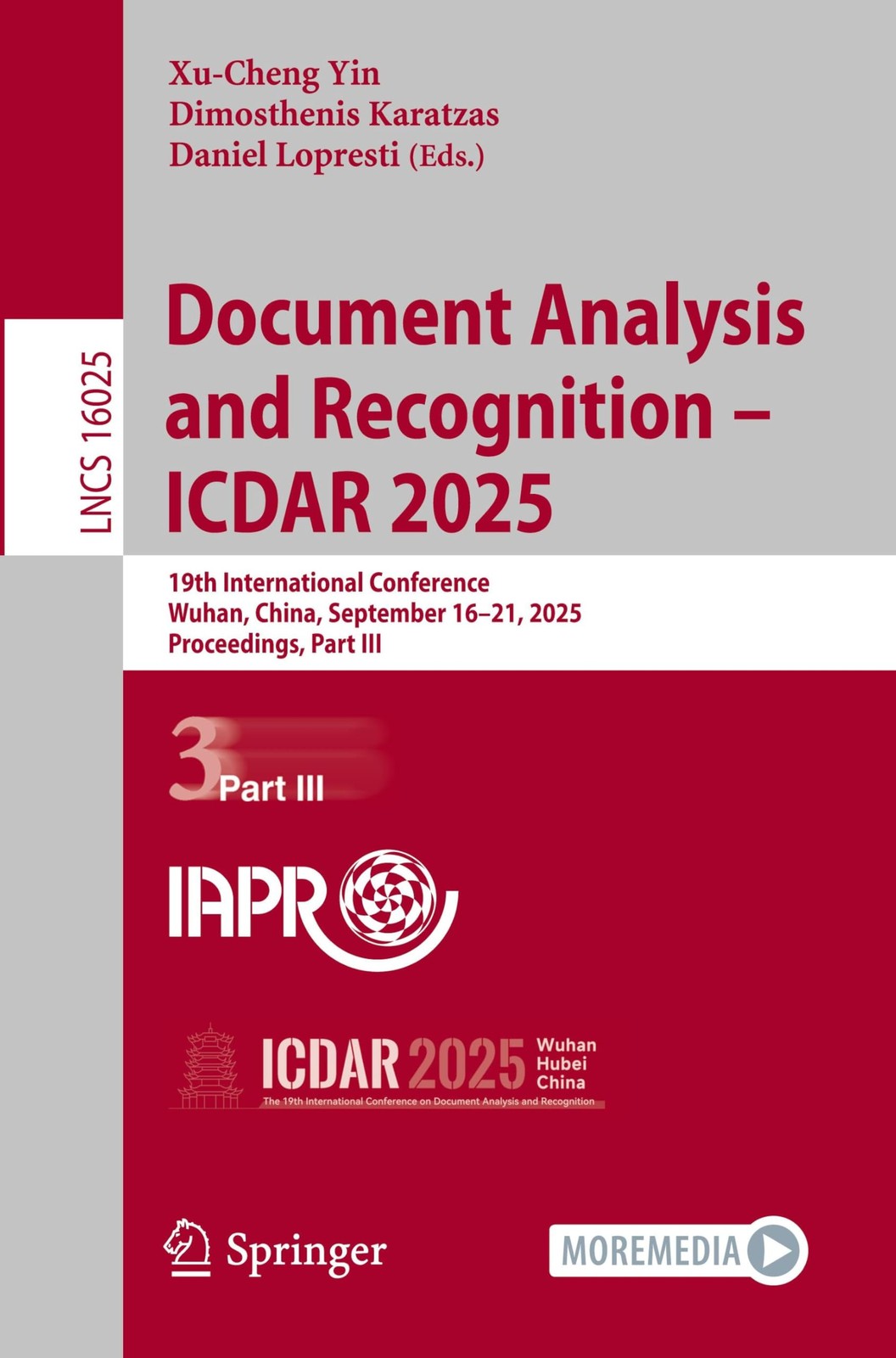 Document Analysis and Recognition ? ICDAR 2025: 19th International Conference, W