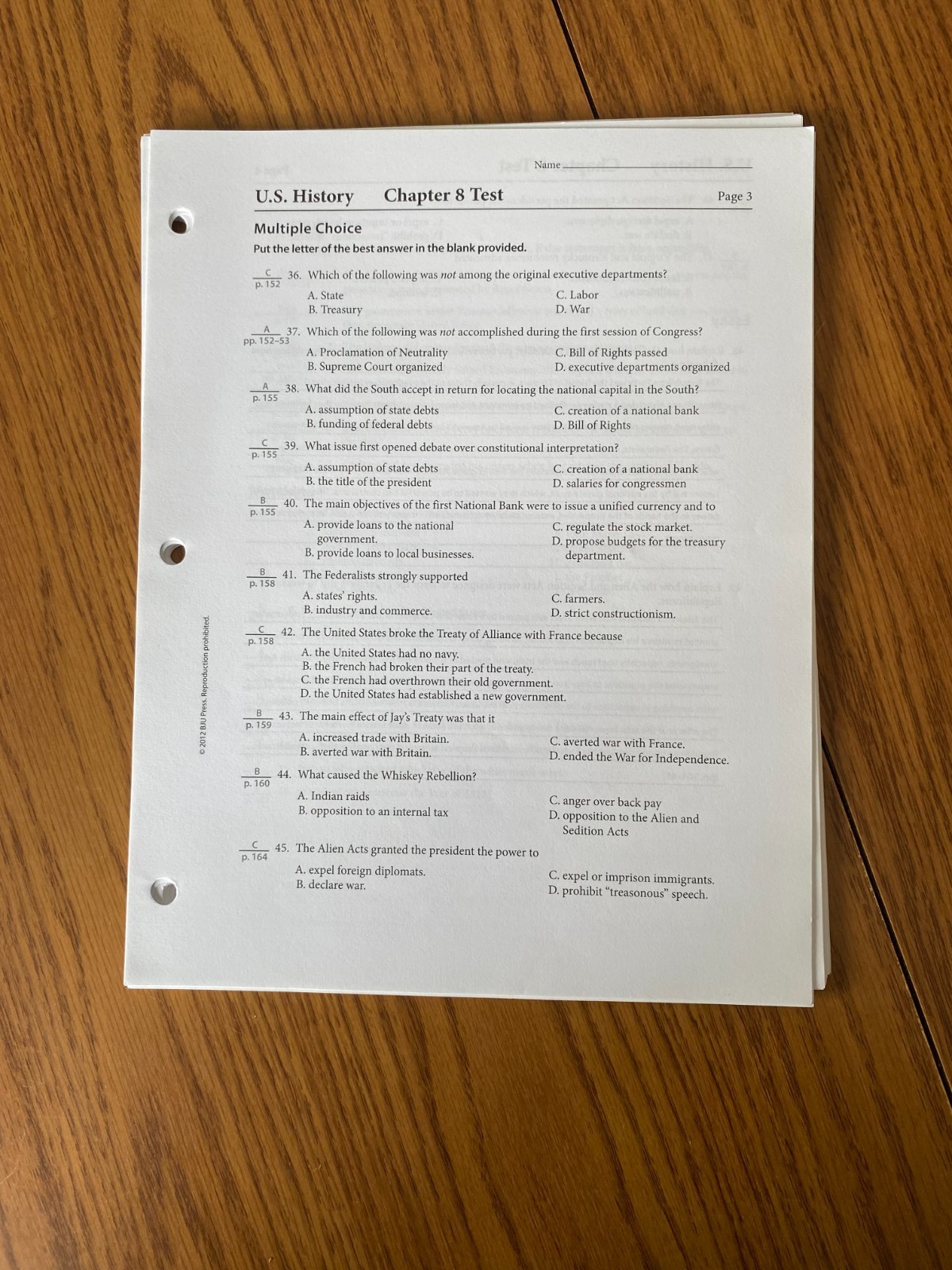 Bob Jones University BJU United States History Set with Tests and Answer Key