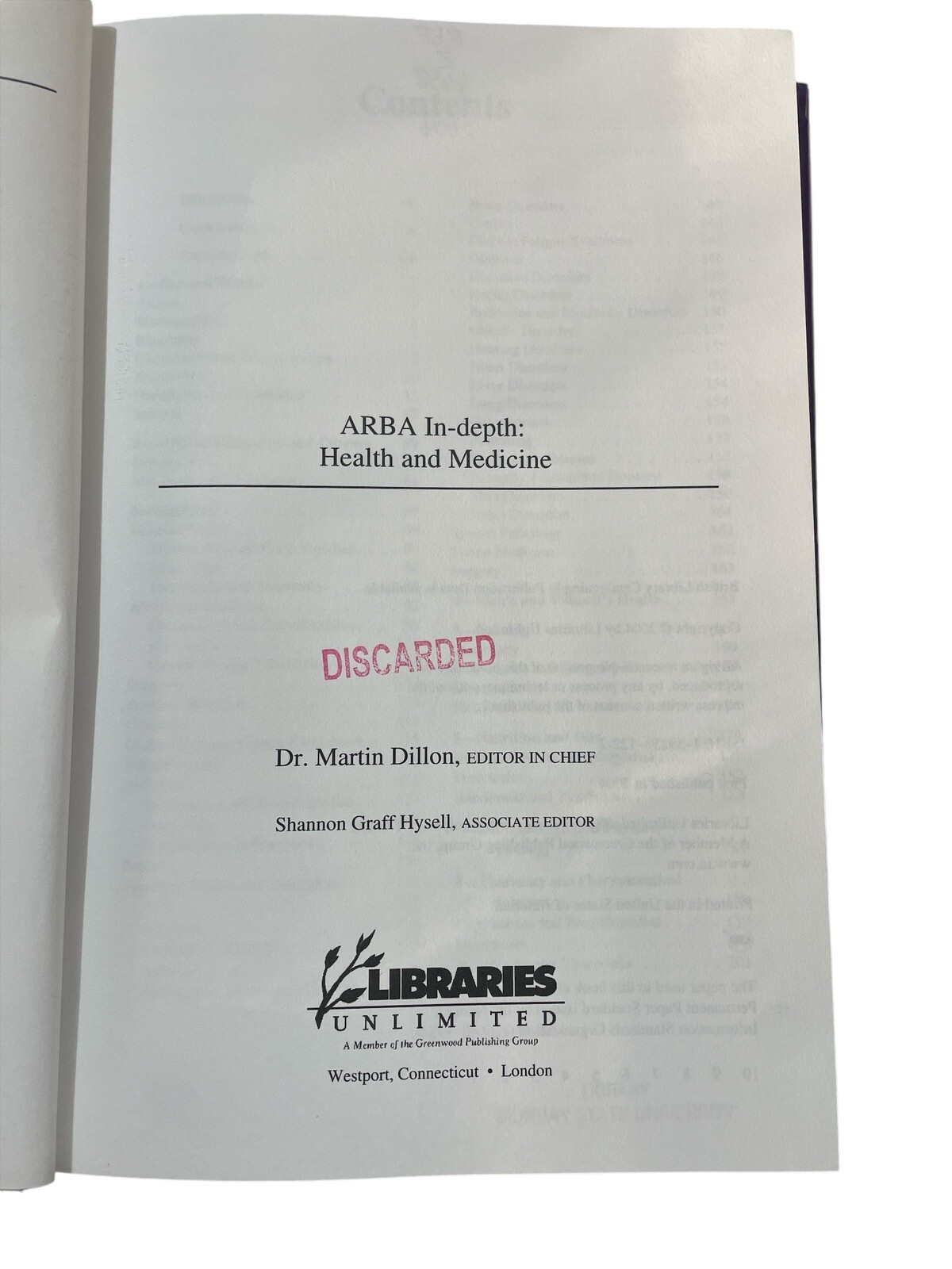 ARBA In-depth: Health and Medicine – Hardcover By Dillon, Martin – GOOD