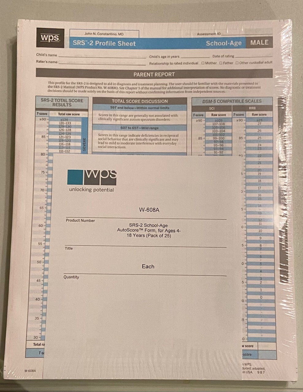 Social Responsivenes Scale-2nd Edition, School-Age Autoscore Form (Pack of 25)