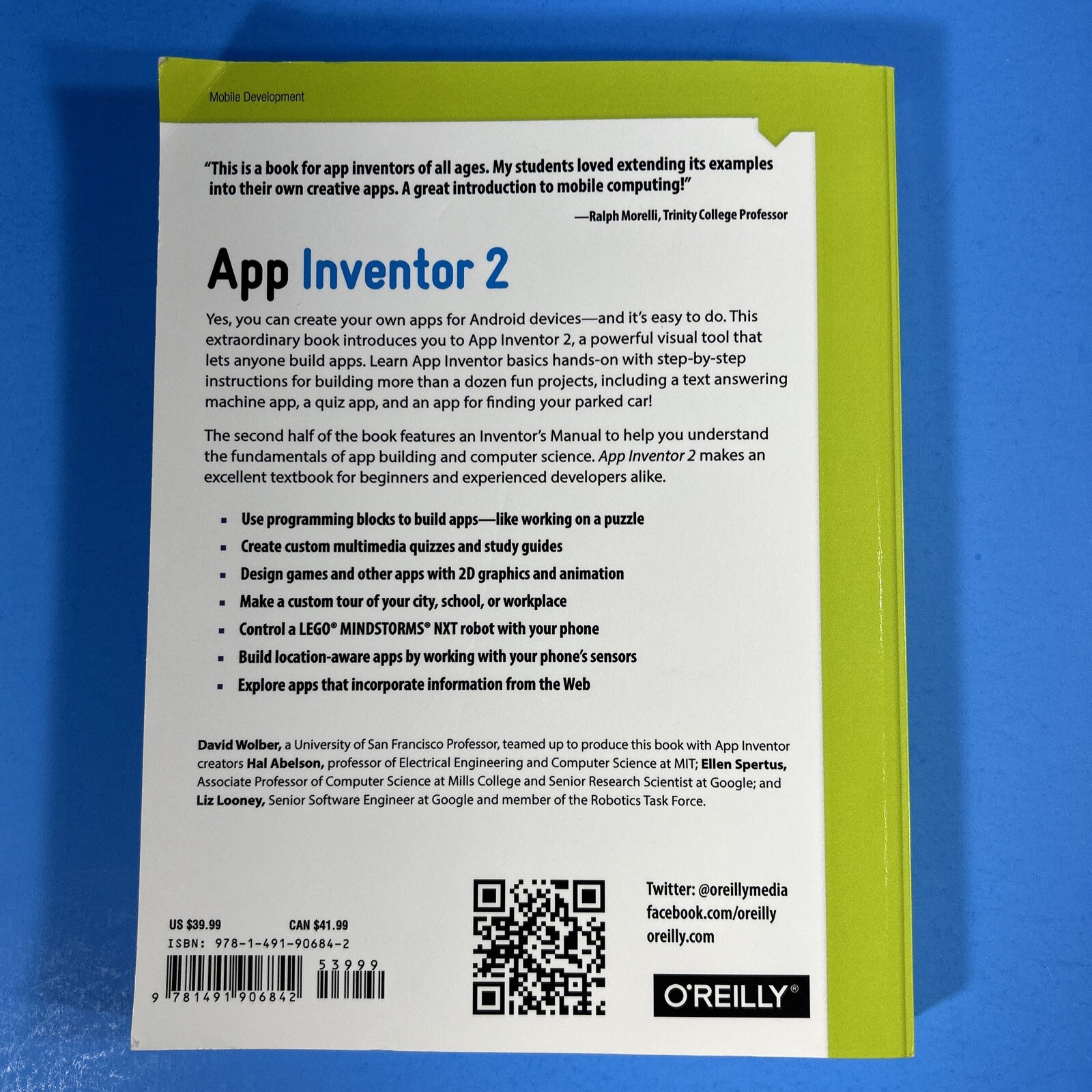 App Inventor 2: Create Your Own Android Apps Trade Paperback 2015 O’Reilly Media