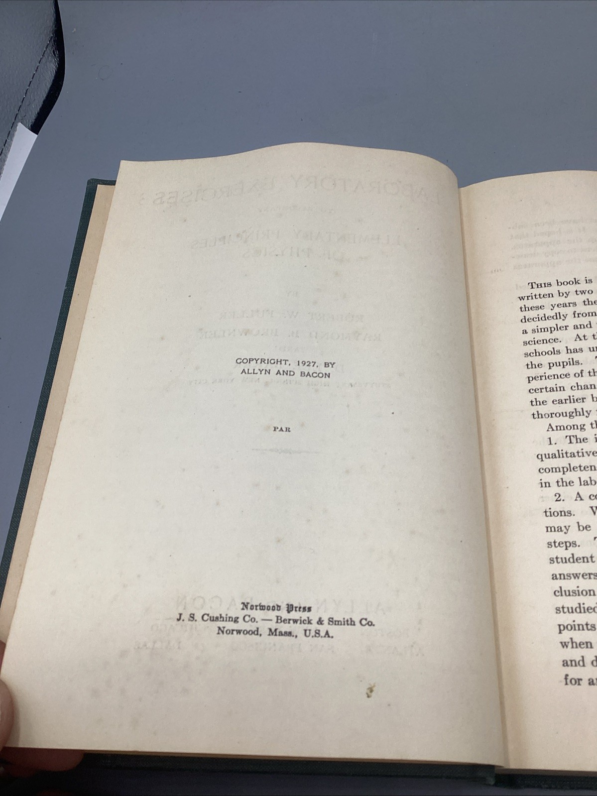 1927 Laboratory Exercises In Physics Hard Cover Book