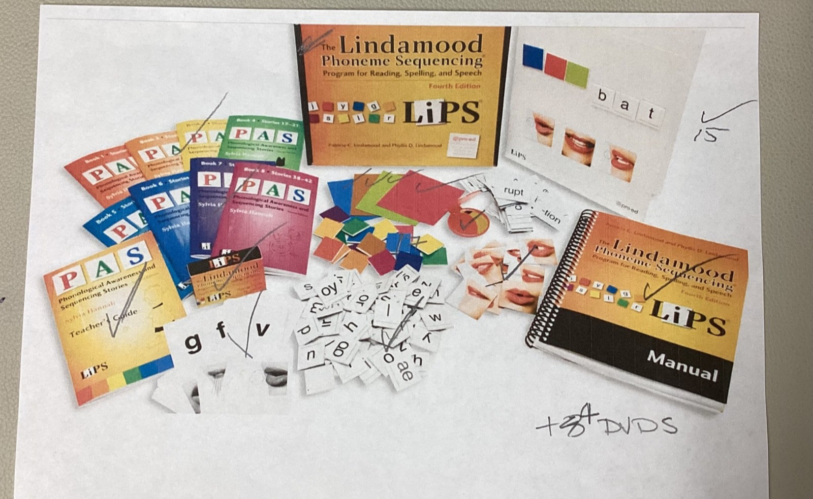 LIPS LINDAMOOD PHONEME SEQUENCING PROGRAM 4th Edition Complete W/O White Board