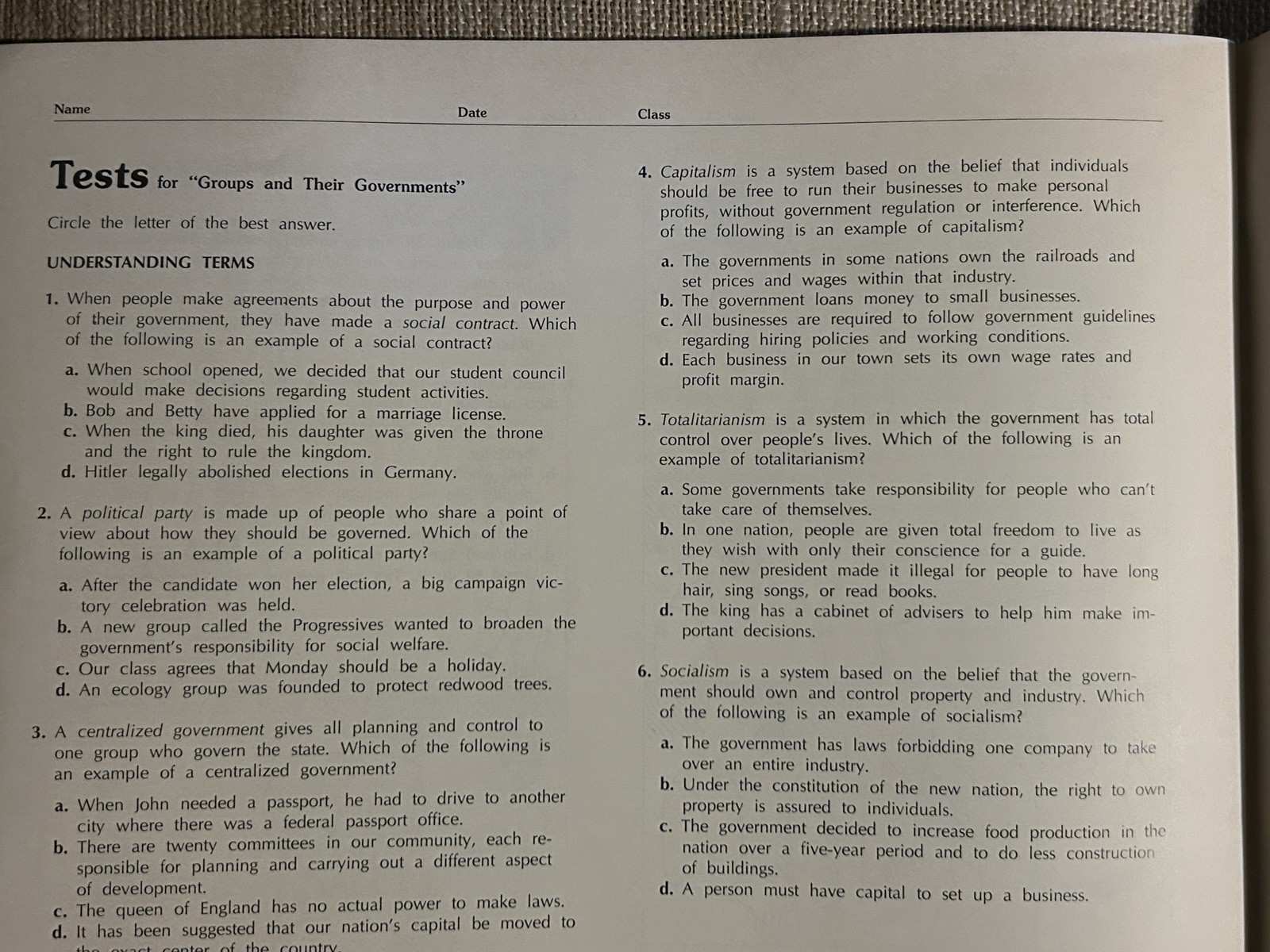 Vtg So-Sci Txtbk ‘Settings For Change The Social Sciences- Concepts & Values ‘77