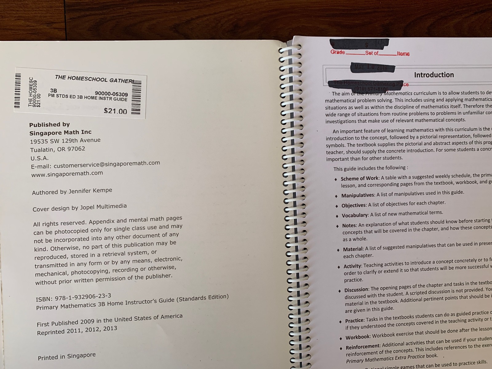 Singapore Math Standards Edition 3A & 3B Teacher Home Instructor’s Guide USED