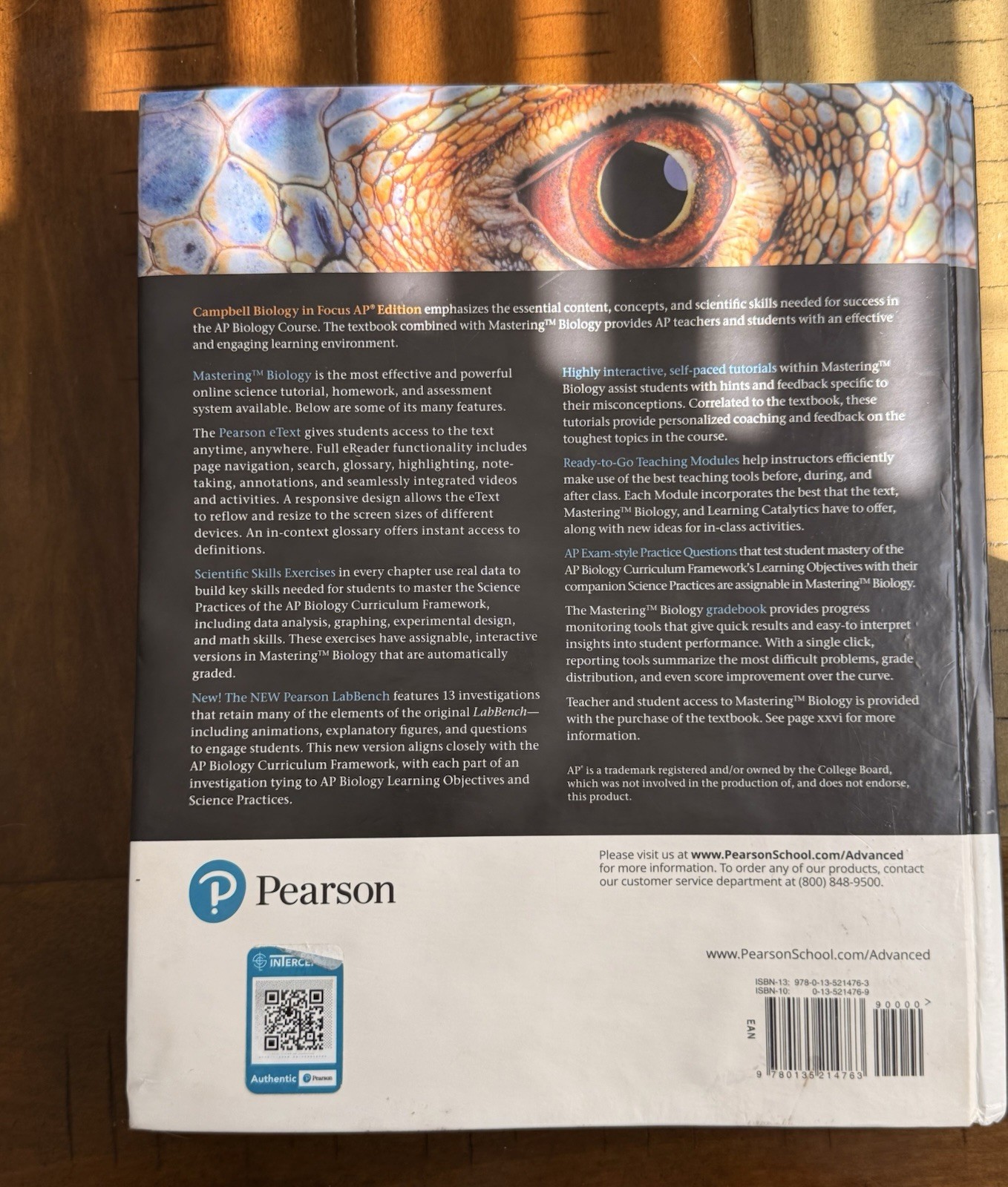 Pearson Campbell Biology in Focus AP 3rd Ed Hardcover 2020 0135214764