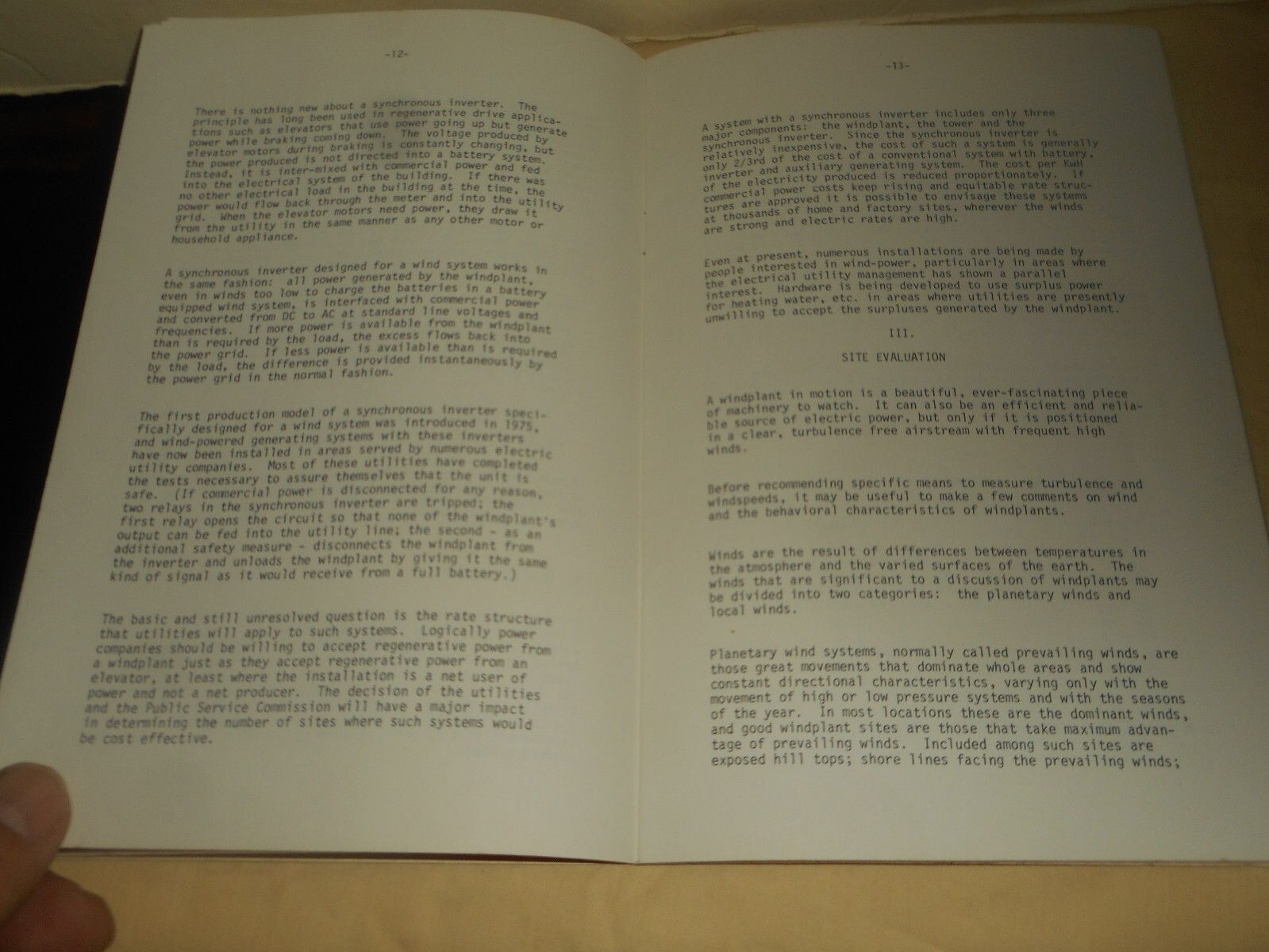 Planning a Wind Power Generating System Technical Manual 1977 ENERTECH Corp.