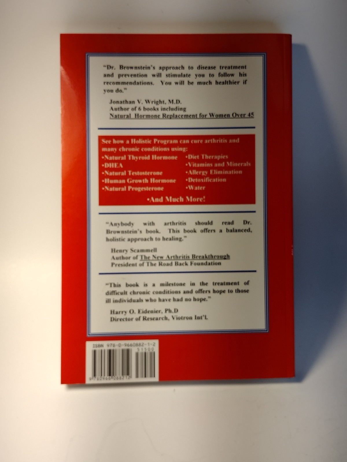 Overcoming Arthritis by David Brownstein, M.D. (2000) , PB. National Best Seller