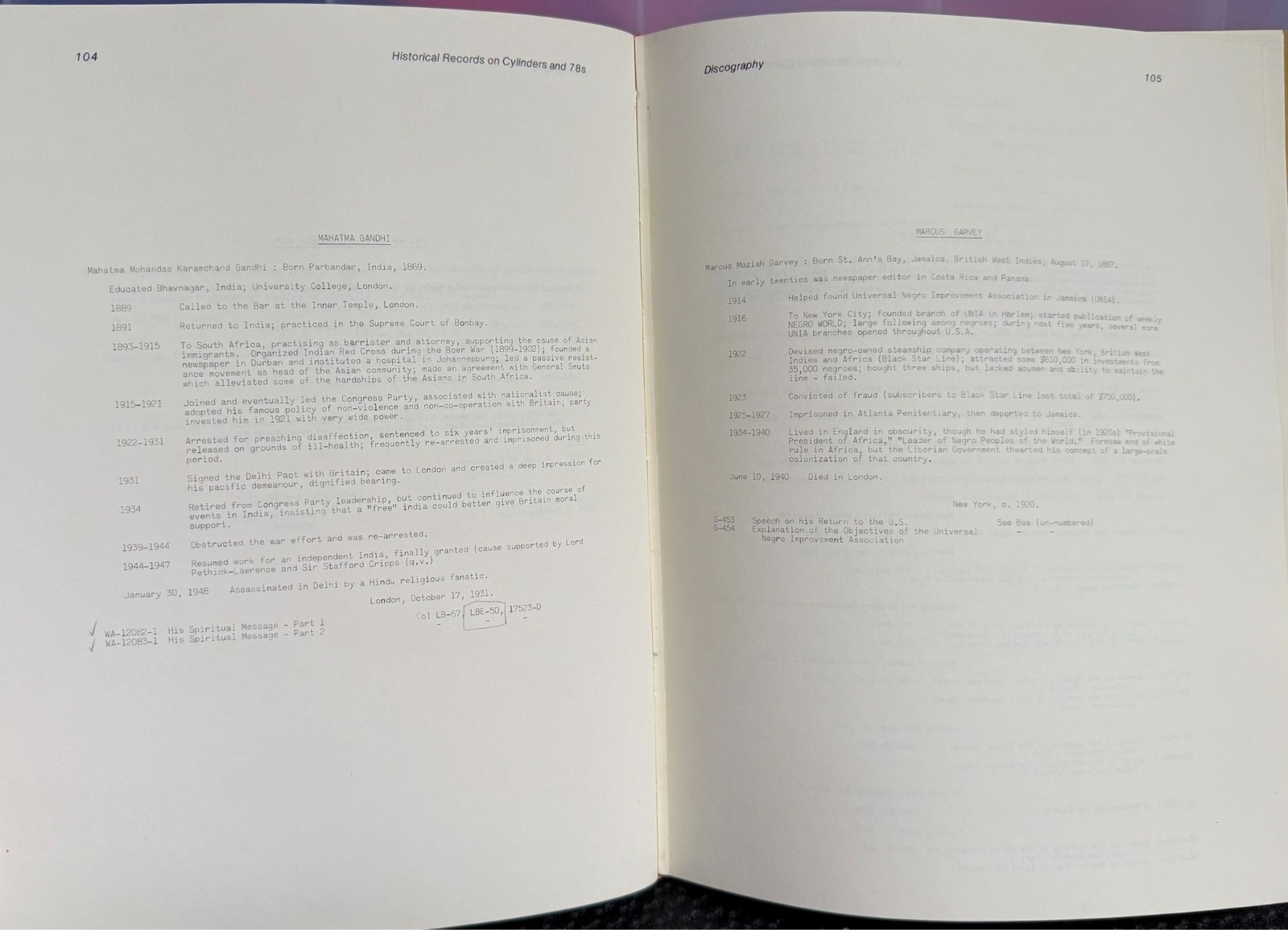 Discography of Historical Records on Cylinders and 78s by Brian Rust