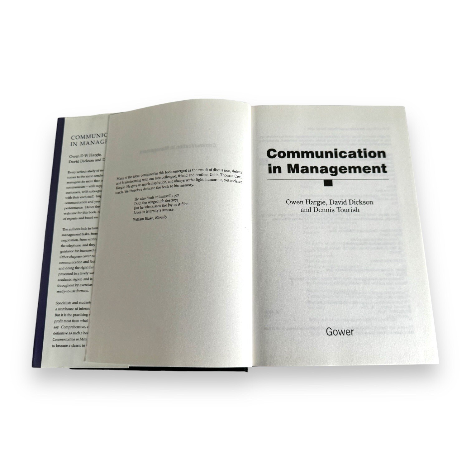 Communication in Management,Owen D W Hargie 1999 Hardcover Dickson Tourish Book