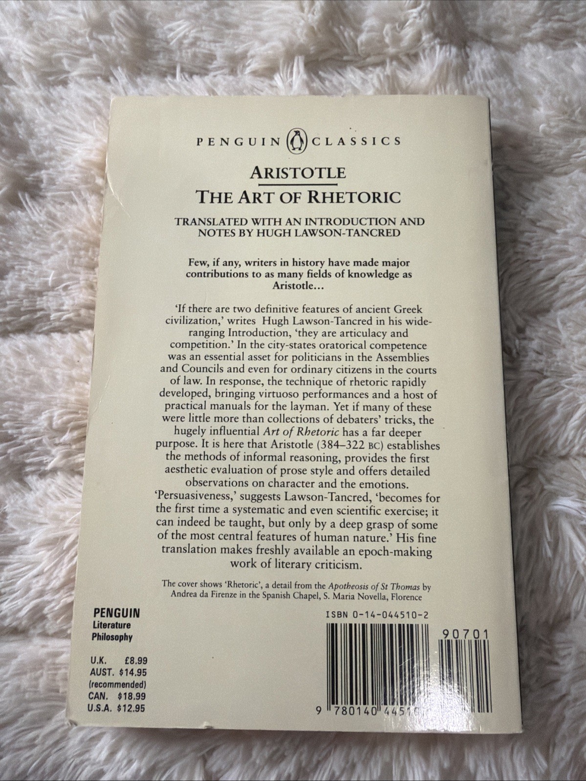 Art of Rhetoric by . Aristotle (1992, Uk-B Format Paperback) Bx2