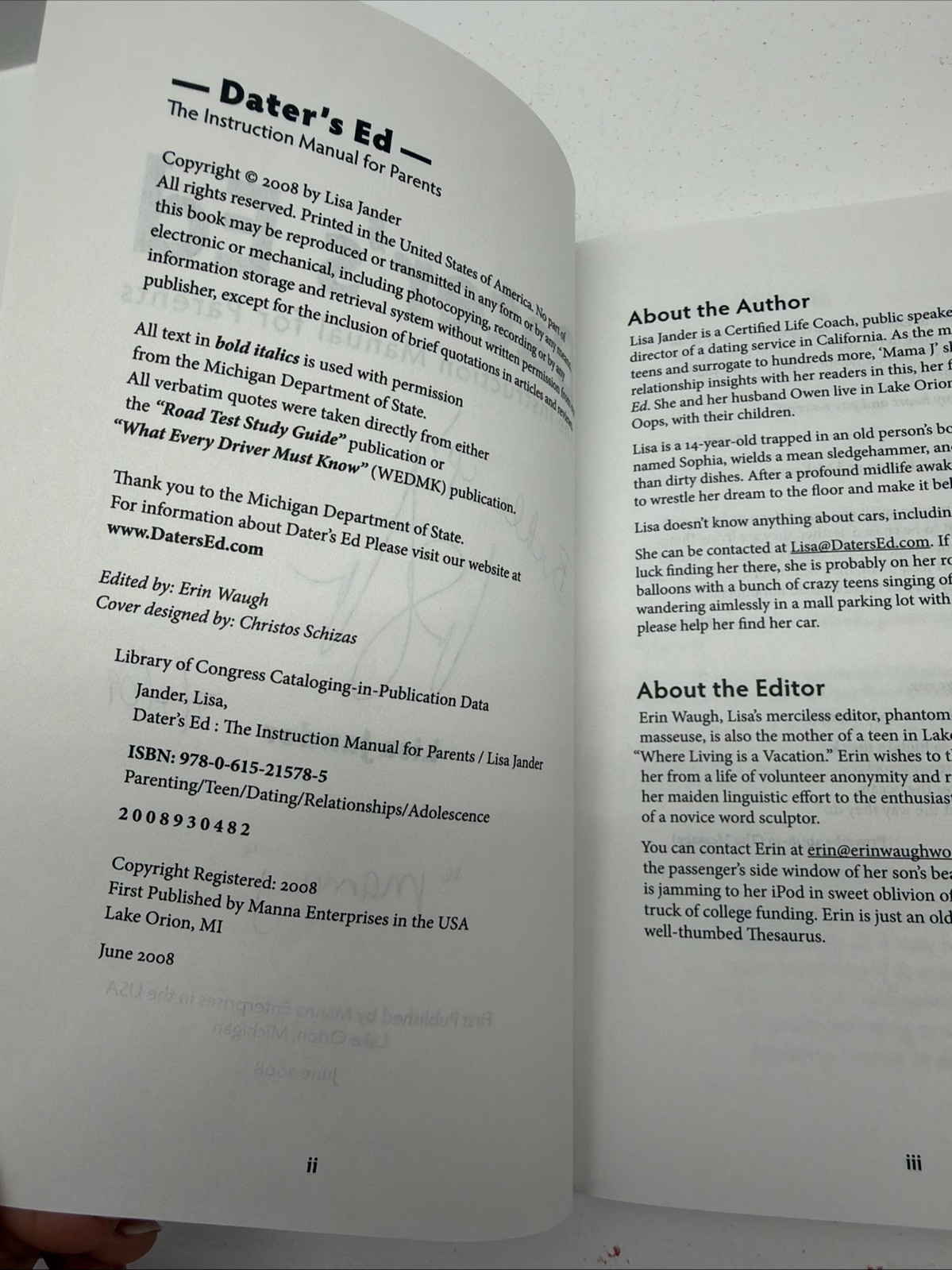 Dater’s Ed: The Instruction Manual for Parents (Signed Copy)