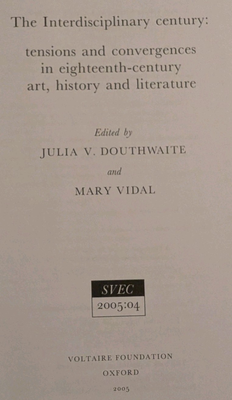 Oxford University Studies in the Enlightenment Ser.: The Interdisciplinary…