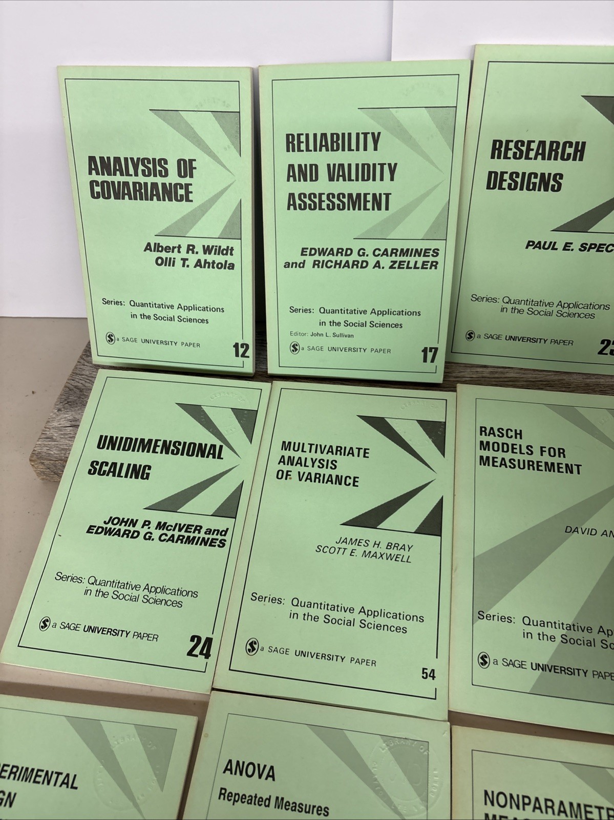 Sage University Book Lot of 9 Quantitative Applications In The Social Sciences