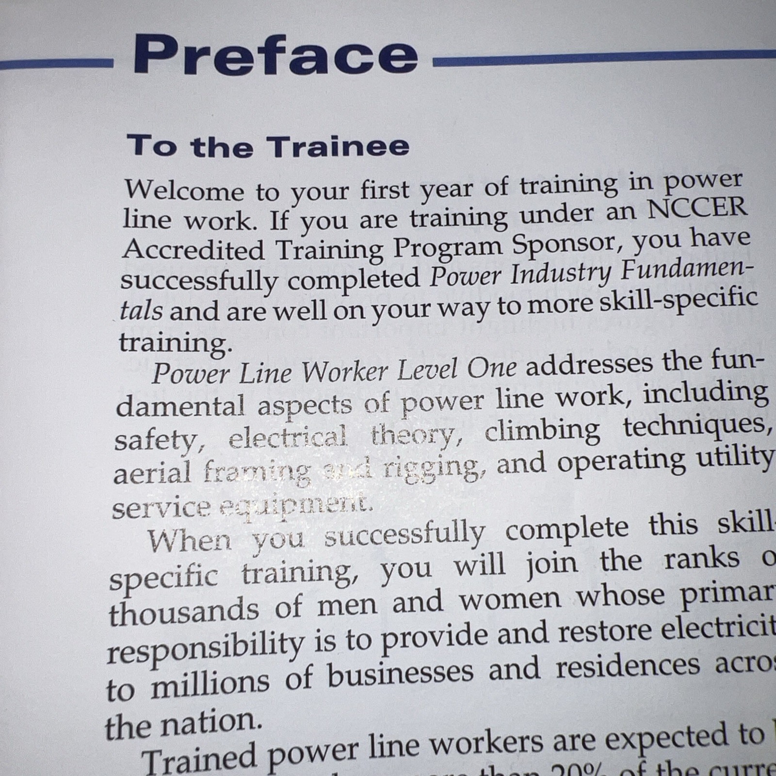 Power Line Worker Trainee Guide, Level 1 by NCCER 2011, Trade Paperback