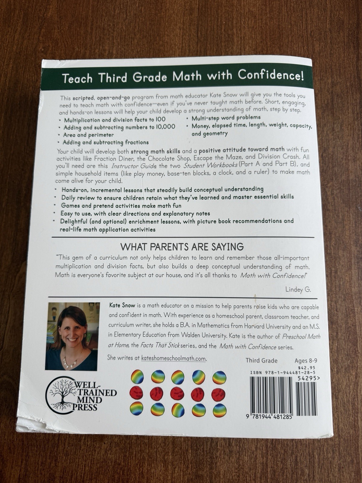 Third Grade Math with Confidence Instructor Guide Kate Snow 2019 Paperback