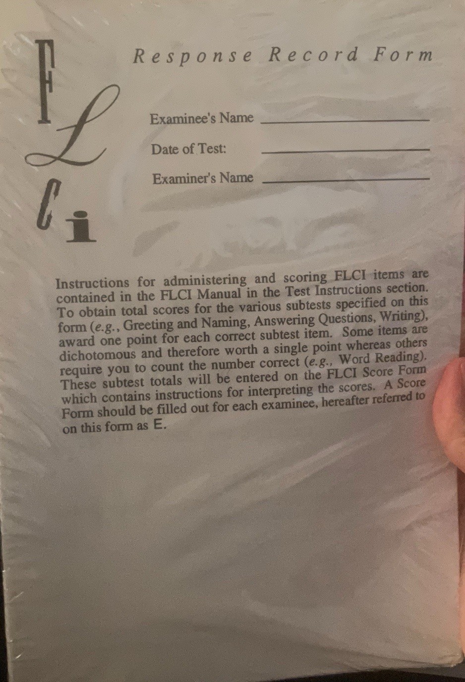 Kit – Functional Linguistic Communication Inventory – Used FLCI Assessment