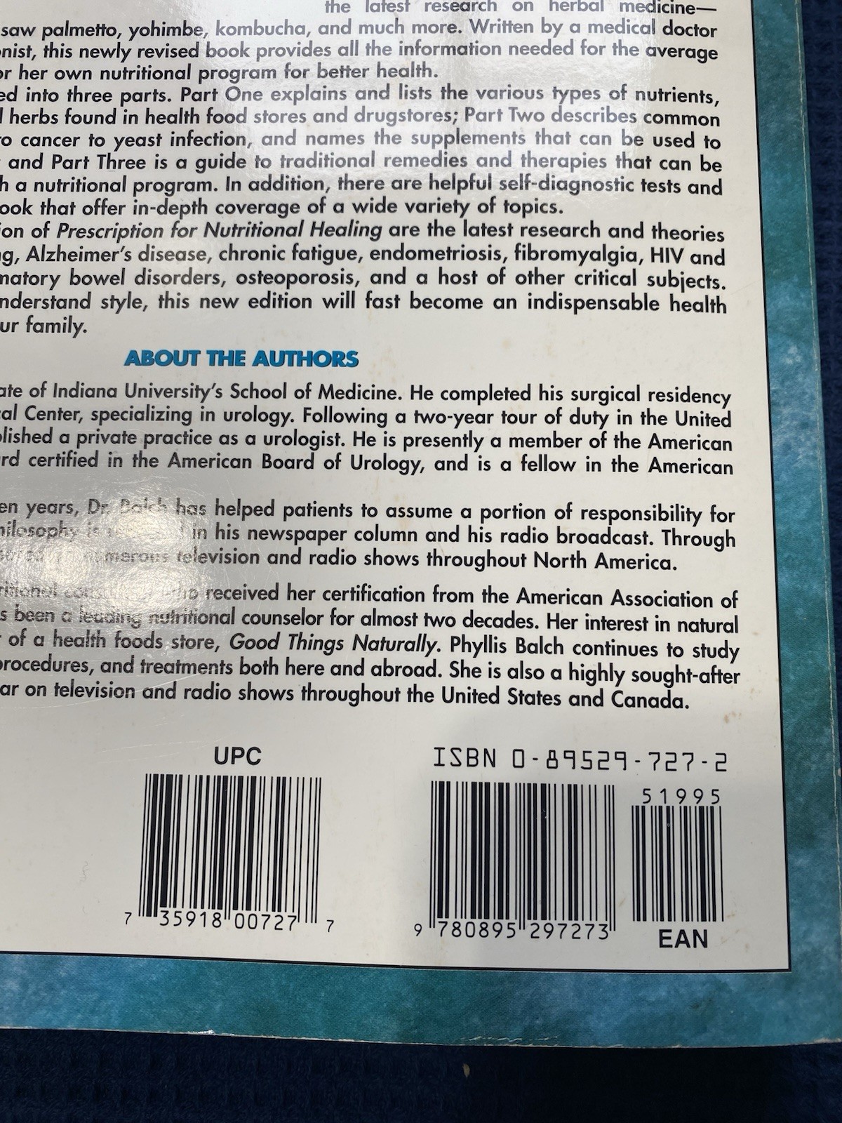Prescription For Nutritional Healing Second Edition Book By J&P Balch A-Z Refer.