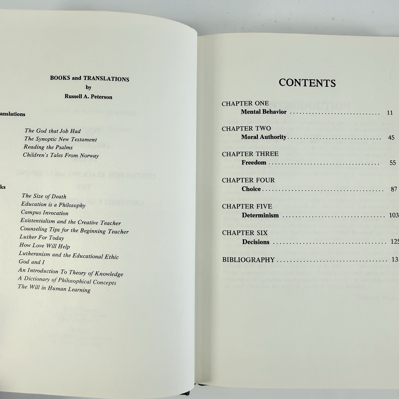 The Will In Human Learning Russell A. Peterson HC Psychology Book Vtg 1977