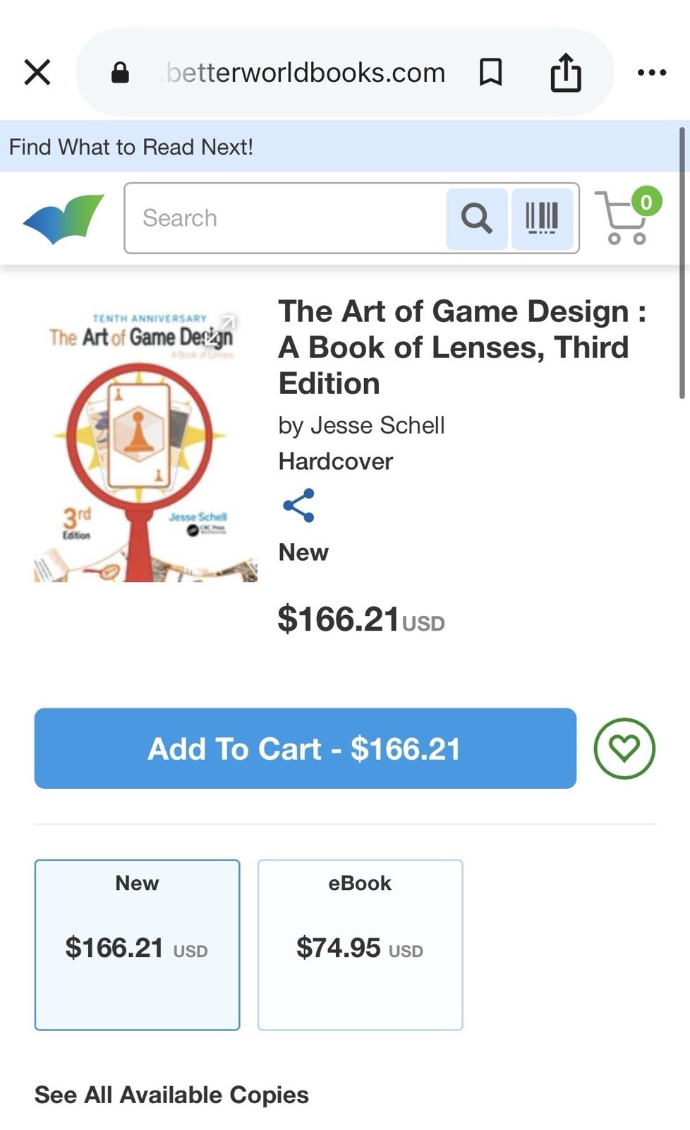 CRC Press The Art of Game Design 3rd Ed Book Jesse Schell 2019 Hardcover PB